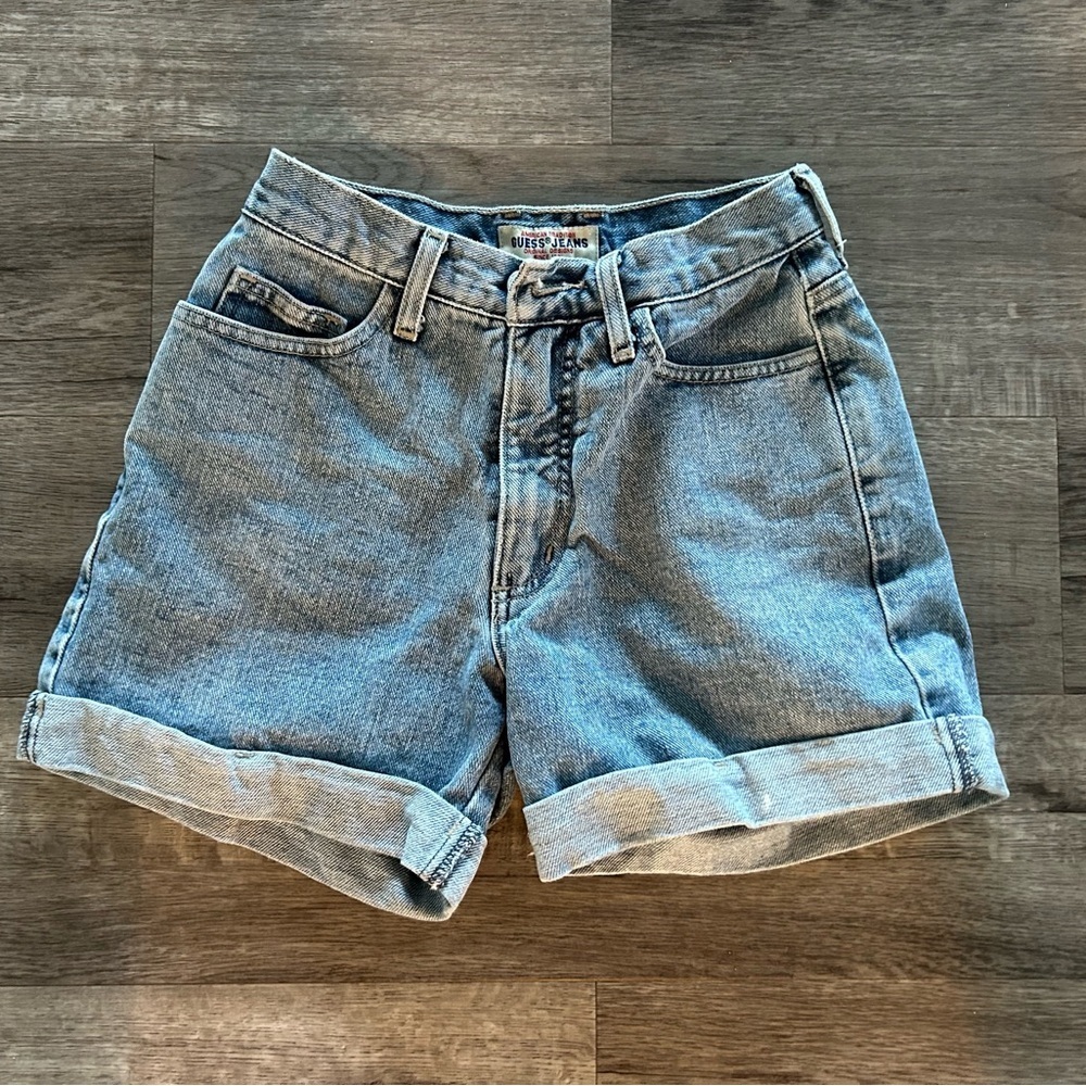 Women's Vintage Medium Wash Guess Jean Shorts 24 - Picture 5 of 5